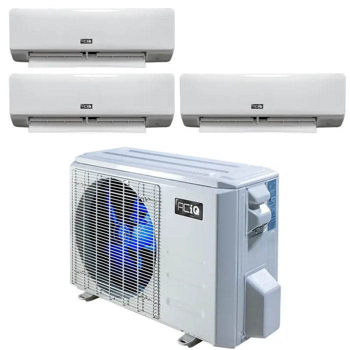 ACiQ 36,000 BTU 22.2 SEER2 3-Zone Wall Mounted Mini Split System - Extreme Heat - WiFi Enabled